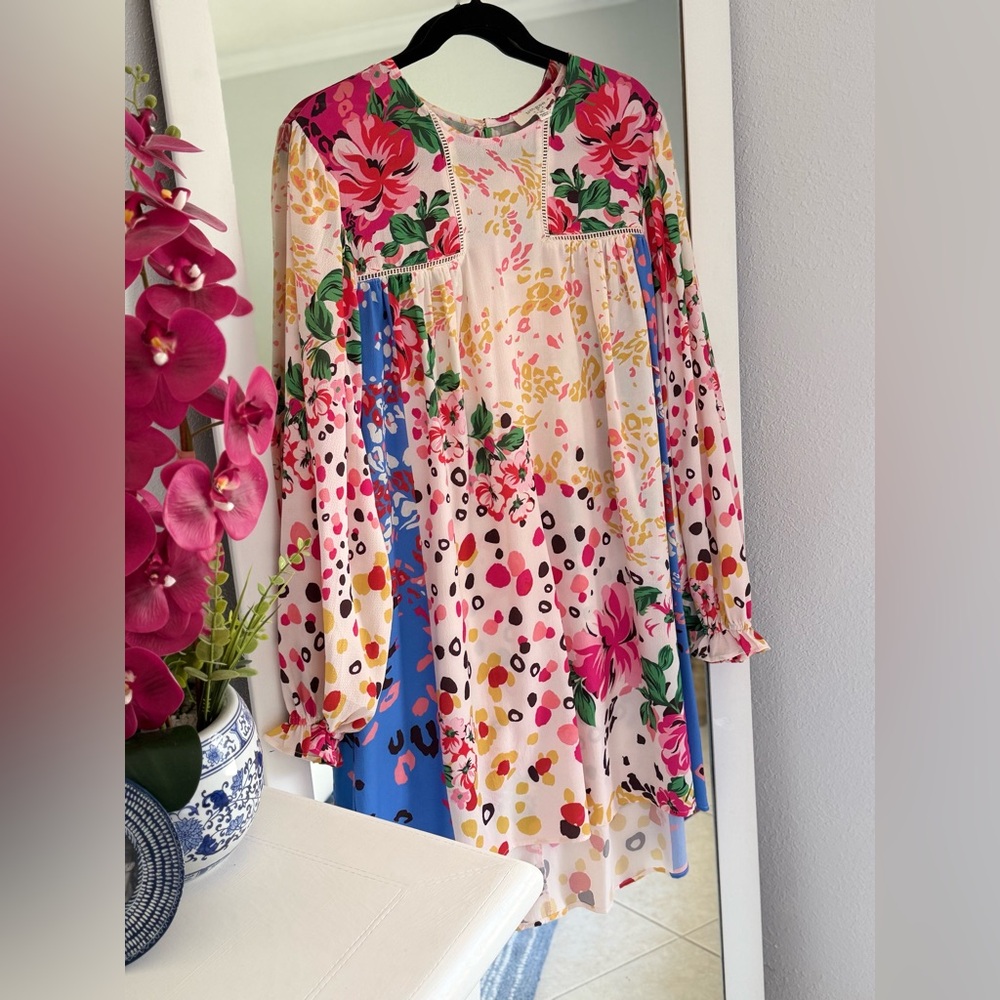 Umgee Pink and Red Boho Floral Dress